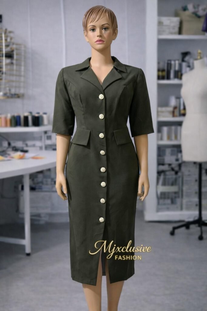 Olive Sovereign Midi Dress ✨