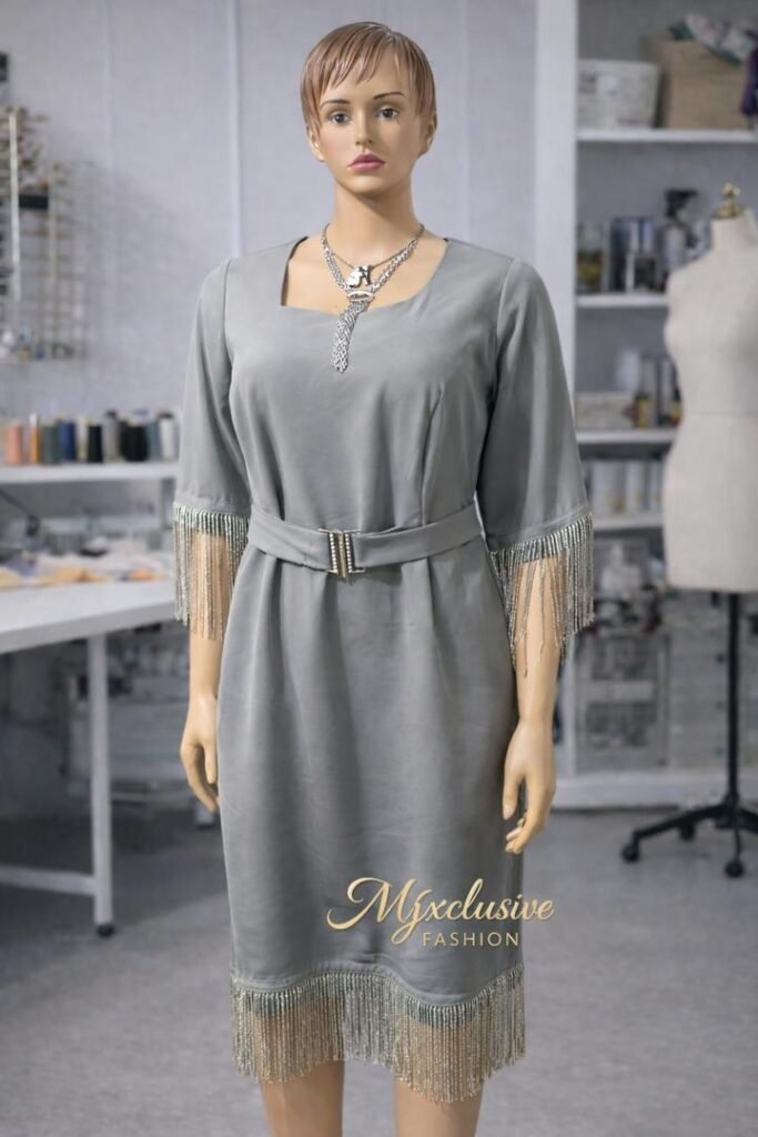 Silver Aura Fringe Dress ✨